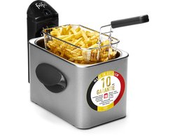 Frifri 1900 - Frituurpan - friteuse - 2. 5 liter - 2000 Watt - 600 gram friet - 10 jaar garantie - RVS