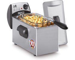 FRITEL Friteuse FR 1355 - Frituurpan / Frituurketel - 3L - 2200W - volledig uit inox - Antistofdeksel - 2 tot 4 Pers. - Enkel Olie