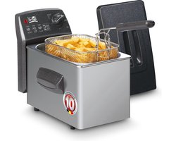 FRITEL Frituurpan - Turbo SF® 4050 - Friteuse met Antistofdeksel - Olie + Vast Vet - 1-2 personen - 2000W - 2 liter - 10 jaar Garantie