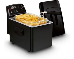 FRITEL Frituurpan - Turbo SF® 4151 - Friteuse met Antistofdeksel - Olie + Vast Vet - 2-4 personen - 2400W - 3 liter - Zwart