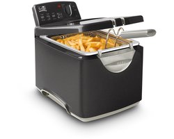 FRITEL Frituurpan - Turbo SF® 4179 - Frietketel met Filterdeksel - Friteuse voor Olie + Vast Vet - 2-4 pers. Frituurketel met Kijkvenster - 2400W - 3L