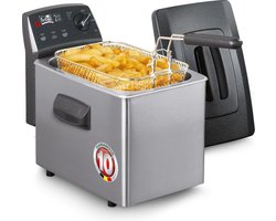 FRITEL Frituurpan - Turbo SF® 4350 - Friteuse met Antistofdeksel - Olie + Vast Vet - 3-5 personen - 2800W - 4 liter