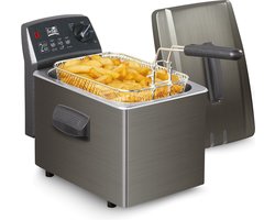 FRITEL Frituurpan - Turbo SF® 4368 - Friteuse met Antistofdeksel - Olie + Vast Vet - 3-5 personen - 3200W - 4 liter - 10 jaar Garantie