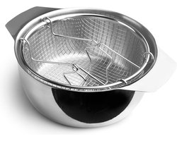 Friteuse mand deksel inductie 20 cm roestvrij staal geschikt voor inductie - multifunctioneel en duurzaam