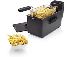 Frituurpan – Elektrische Friteuse – 3L Inhoud – Koude Zone Systeem – Veiligheidsfilter – Snelle Opwarming – RVS Binnenpan – Huishoudelijke Frietpan – Gebruiksvriendelijk – Makkelijk Reinigen – Verstelbare Thermostaat – Zwart