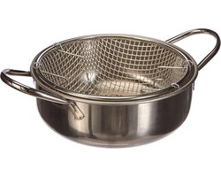 Frituurpan roestvrij staal - diameter 24 cm zilver - kopen.