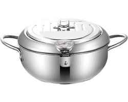 Frituurpan - temperatuurregeling - roestvrijstalen friteuse - Japanse friteuse - met afdruiprek