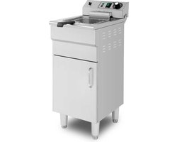 HCB® - Professionele grote Horeca frituurpan - Friteuse - 14 liter - 400V - RVS / INOX frietketel - frietpannen - frietpan - 53x36x91 cm (DxBxH) - 5000W - 3454