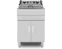 HCB® - Professionele grote Horeca frituurpan - Friteuse - 23 liter - 400V - RVS / INOX frietketel - frietpannen - frietpan - 54x59x94 cm (DxBxH) - 4800W - 2557