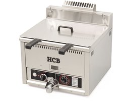 HCB® - Professionele grote Horeca frituurpan - Friteuse - 30 liter - aardgas - RVS / INOX frietketel - frietpannen - frietpan - 58x55x48 cm (DxBxH) - 4400W - 2602