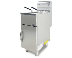 HCB® - Professionele grote Horeca frituurpan - Friteuse - aardgas - 21 liter - RVS / INOX frietketel - frietpannen - frietpan - 87x40x58 cm (DxBxH) - 33580W - 7248