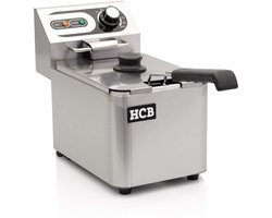 HCB® - Professionele Horeca frituurpan - Friteuse - 4.5 liter - 230V - RVS / INOX frietketel - frietpannen - frietpan - 38.5x22x31.5 cm (DxBxH) - 2500W - 2583