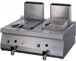 Heavy Duty Friteuse - 2 x 12 L - Dubbel - 70 cm Diep - met Tapkraan - Gas