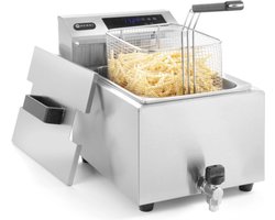 HENDI Digitale friteuse met aftapkraan – 8 liter – roestvrij staal – koude zone – 3500W