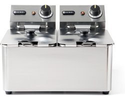 HENDI Dubbele friteuse – roestvrij staal – 2x4x L – 6000W – uitneembare elementen