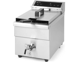 HENDI Inductie friteuse – 8 liter – met aftapkraan – roestvast staal – lichtgrijs