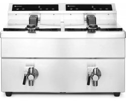 HENDI Inductie friteuse – dubbele capaciteit – nauwkeurige temperatuurregeling – 16L – roestvast staal