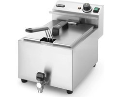 HENDI Profi Line friteuse – 8 liter – met aftapkraan – lichtgrijs – 230V/3500W