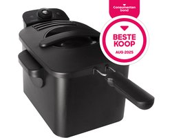 Inventum GF431B - Frituurpan - 3 liter - Tot 190 graden - 2200 watt - Koude zone - Friteuse - Oliebollen pan - Zwart - Beste Koop Augustus 2025