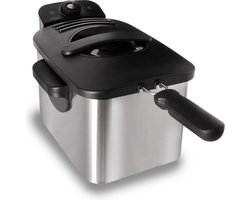 Inventum GF431S - Frituurpan - 3 liter - Tot 190 graden - 2200 watt - Koude zone - Friteuse - Oliebollen pan - RVS/Zwart