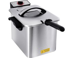 Inventum GF645F - Frituurpan - 4 liter - Tot 190 graden - 3000 watt - Koude zone - Anti reukfilter - PFAS vrij - Kijkvenster - Friteuse - Oliebollen pan -RVS/Zwart