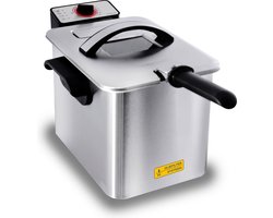 Inventum GF645F - Frituurpan - 4 liter - Tot 190 graden - 3000 watt - Koude zone - Anti reukfilter - PFAS vrij - Kijkvenster - Friteuse - Oliebollen pan -RVS/Zwart