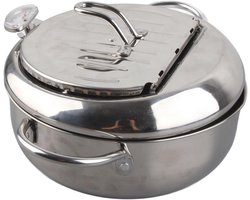 Japanese Style Deep Fryer, Mini Fryer Pot, Stainless Steel Deep Fryer, Kitchen Utens, Compatible With Thermometer Induction Cooker(S 20cm)