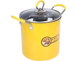 Japanse Frituurpan 3 Liter RVS met Deksel en Olieafvoer – Geschikt voor Alle Warmtebronnen