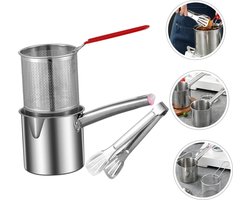 Kleine Frituur Pan - Friteuse - Met Keuken Clip - Oliebesparen - Geschikt Voor Gas En Inductie - Frietpan - Frituurpan - Huisraad Friteuse - Chipfriteuse