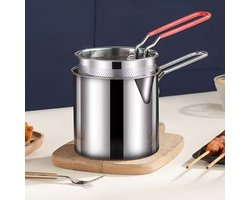 Kleine RVS Fryer Pan met Mand – Multifunctionele Mini Frituurpan