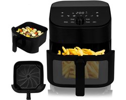 Knapper Chef Heteluchtfriteuse 6,5L – 1600W – Gezonde Frietjes Zonder Olie – 10 Automatische Programma’s – LCD Display – Snel Opwarmen In 60s – Eenvoudig Schoon Te Maken