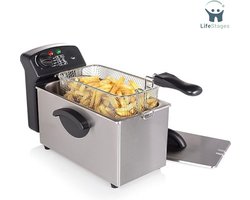 LifeStages - Deep Fryer - Friteuse - Koude Zone - Veiligheidsfilter - Capaciteit 3 Liter - Zilver