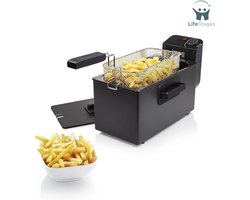 LifeStages - Deep Fryer - Frituurpan - - Koude Zone - Veiligheidsfilter - Inhoud 3 Liter - Zwart