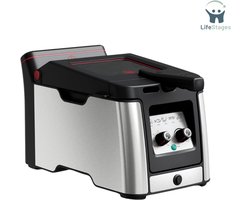 LifeStages - Friteuse 3 liter - 3,5L Friteuse - Minder Rook En Geur - XL Anti-Fog Kijkvenster - Vaatwasmachinebestendige Onderdelen - Instelbare Temperatuur - 30 Minuten Timer - Veilig - Grote Capaciteit - Zilver/Zwart