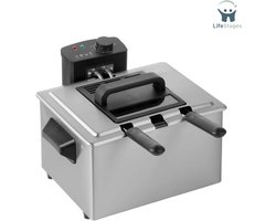 LifeStages - Frituurpan - Friteuse - 5 liter - Koude Zone - 1 Grote en 2 Kleine Manden - Roestvrij Staal
