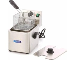 Maxima Frituurpan 4 L - 1 Mand - tot 1 Kg Frites - Friteuse - Horeca Frituur pan - RVS - 4 Liter