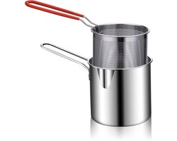 Mini Frituurpan 304 Rvs Met Frituurmand Anti Verbrand Handvat Brandstofbesparend Ontwerp Voor Friet Vis Kip En Zeevruchten Geschikt Voor Thuis En Outdoor Gebruik