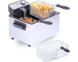 MIRA® Frituurpan 5 liter - Frituurpan - Zilver - 47cm x 36cm x 26cm