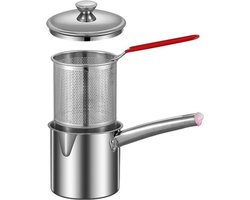 Multifunctionele Frietpan - Inclusief Deksel en Frituurmand - Compact Ontwerp