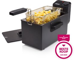 Princess Friteuse 182727 - 3 liter - Koude zone - Frituurpan - 2000W - Zwart - Beste Koop Consumentengids Augustus 2025