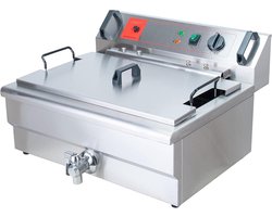 Professionele Elektrische Frituurpan 20L RVS - 3000W - Met Afvoersysteem - Geschikt voor Thuis & Horeca