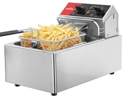 Professionele Roterende Frituurpan 6L met Timer en Makkelijk Schoonmaken