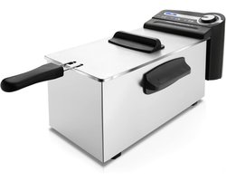 Quvo®Frituurpan 4 liter - Frituurpan - Zilver - ‎24cm x 26cm x 44cm