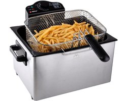 Quvo®Frituurpan dubbel - Frituurpan - Zilver - 35cm x 38cm x 25cm