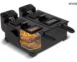 RFWR® Dubbele Frituurpan met Koude Zone - 2x 3 Liter - XXL Capaciteit - 3600 Watt