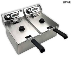 RFWR® Professionele dubbele frituurpan van 12 liter - RVS/INOX frietketel met temperatuurregeling voor horeca