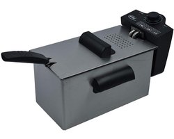 Roestvrijstalen friteuse 3 liter 2100 watt met gecoate binnenpan en afneembare frituurmand