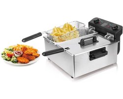 Royal Swiss® Frituurpan van Roestvrijstaal – 6 Liter Friteuse met 3000 Watt Vermogen – Duurzaam en Makkelijk te Onderhouden