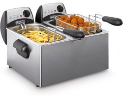 RVV® Frituurpan dubbel - Frituurpan - Zilver - ‎41cm x 42cm x 28cm