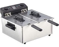 SCH® Frituurpan dubbel - Frituurpan - Zilver - 40cm x 40cm x 23cm